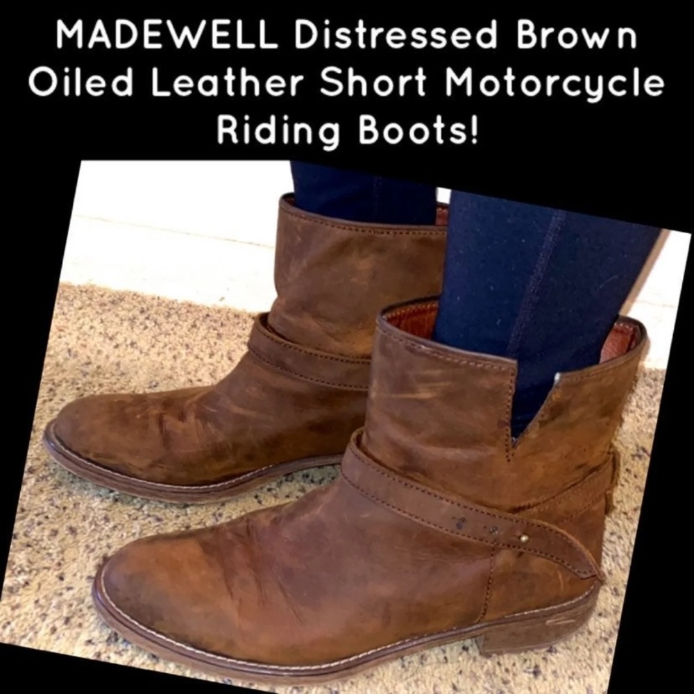 MADEWELL Motorcycle Leather Short Riding Boots!
